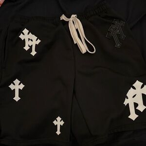 SHEIN Black and White Graphic Athletic Shorts